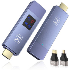 Wireless HDMI Transmitter and Receiver, Wireless HD Extender Plug & Play Portable 2.4G/5G with LED Screen Wireless HDMI Kit for Streaming Video and Audio to Monitor from Laptop/Pc/Tv Box/Projector