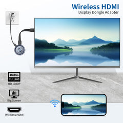 Wireless HDMI Display Dongle Adapter, Wireless Transmitter, Streaming Media Video/Audio/File HDMI Wireless Extender from Laptop, PC, Smartphone to HDTV Projector Monitor