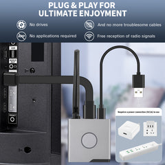 Wireless HDMI Display Dongle Adapter, Wireless Receiver, Streaming Media Video/Audio/File HDMI Wireless Extender from Laptop, PC, Smartphone to HDTV Projector Monitor