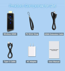 Wireless HDMI Display Dongle Adapter, Portable Transmitter, Streaming Media Video/Audio/File HDMI Wireless Extender from Smartphone,Laptop to HDTV/Monitor/Projector, Support Airplay DLNA Miracast