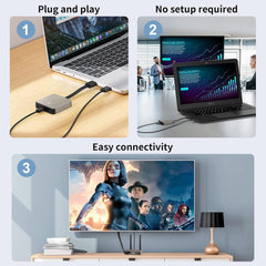 Wireless HDMI Transmitter and Receiver 4K, Wireless HDMI Adapter Plug & Play 2.4/5GHz Streaming Video/Audio from Laptop, PC to HDTV/Projector/Monitor