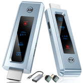 Wireless HDMI Transmitter and Receiver, HD Extender Plug & Play Portable 2.4G/5G with LED Screen Wireless HDMI Kit for Streaming Video and Audio to Monitor from Laptop/PC/TV Box/Projector