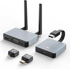 Wireless HDMI Transmitter and Receiver 4K, Wireless HDMI Extender, Wireless HDMI Adapter Plug & Play 2.4/5GHz Streaming Video/Audio from Laptop, PC to HDTV/Projector/Monitor