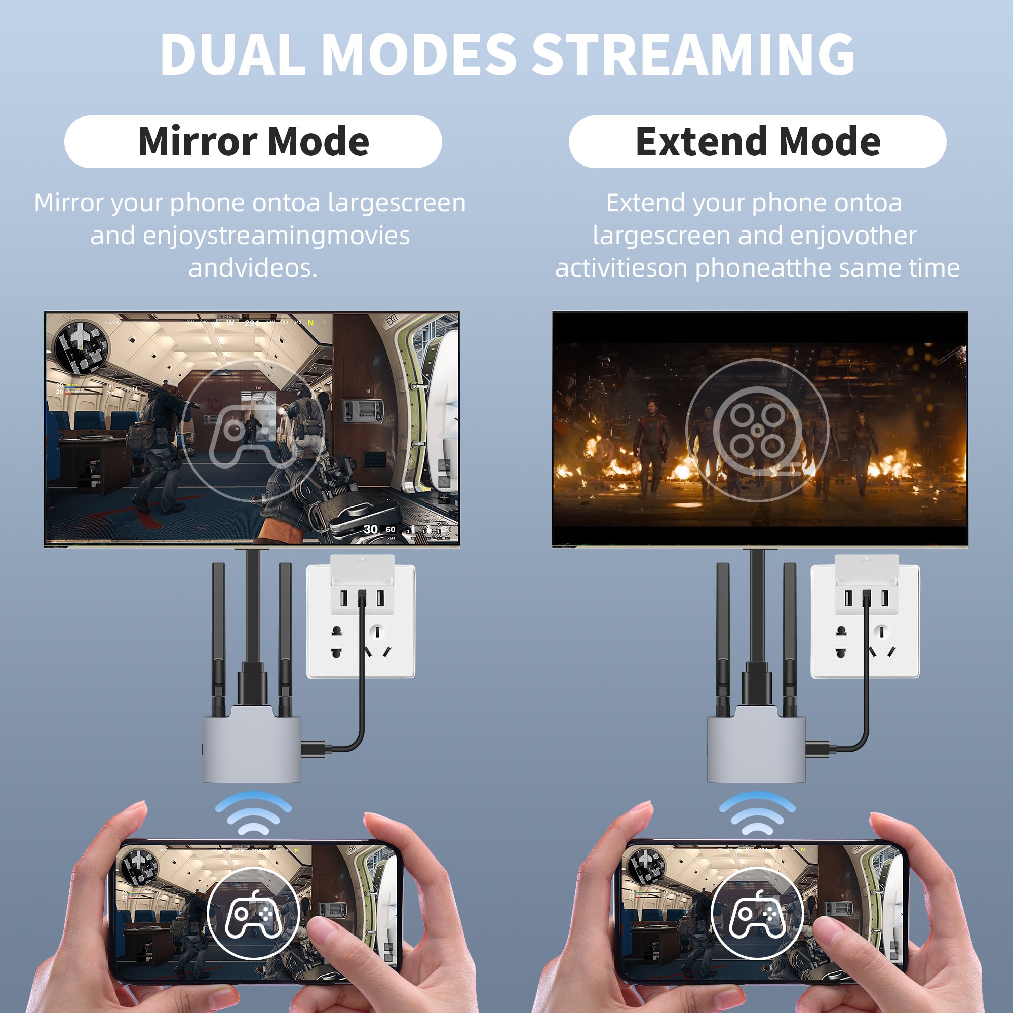 Wireless Display Adaptor - 1080p Wireless HDMI Display Dongle Adapter, Plug and Play, for Laptop, PC, Smartphone to HDTV Projector Monitor
