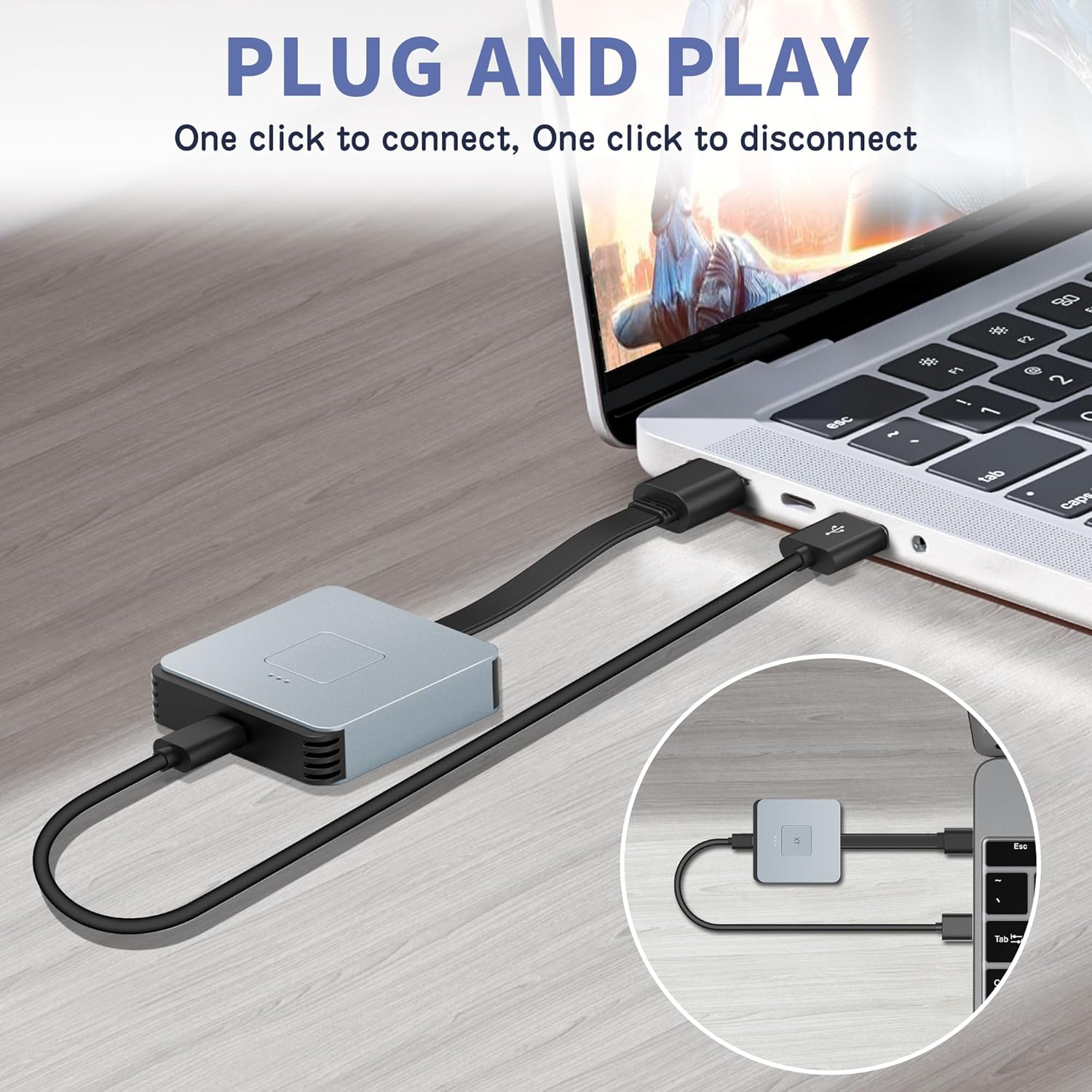 Wireless HDMI Transmitter and Receiver 4K, Wireless HDMI Extender, Wireless HDMI Adapter Plug & Play 2.4/5GHz Streaming Video/Audio from Laptop, PC to HDTV/Projector/Monitor