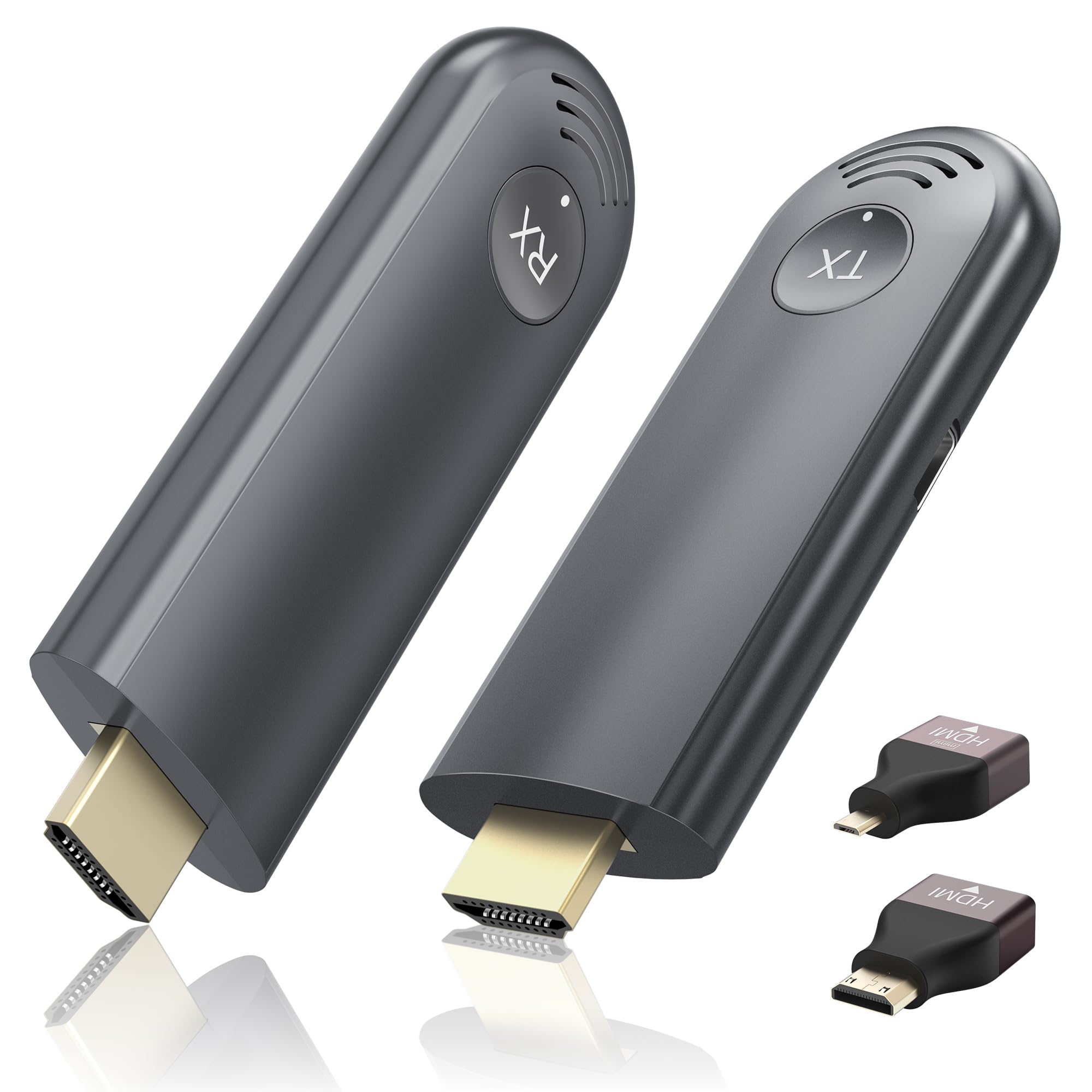 Wireless HDMI Transmitter and Receiver, Plug & Play Portable 2.4G/5G Wireless HDMI Extender Kit for Streaming Video and Audio to Monitor from Laptop/PC/TV Box/Projector